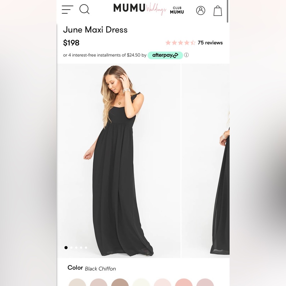 Showmeyourmumu Black bridesmaid June Dress